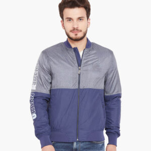 Men Navy Blue & Grey Colour Jacket